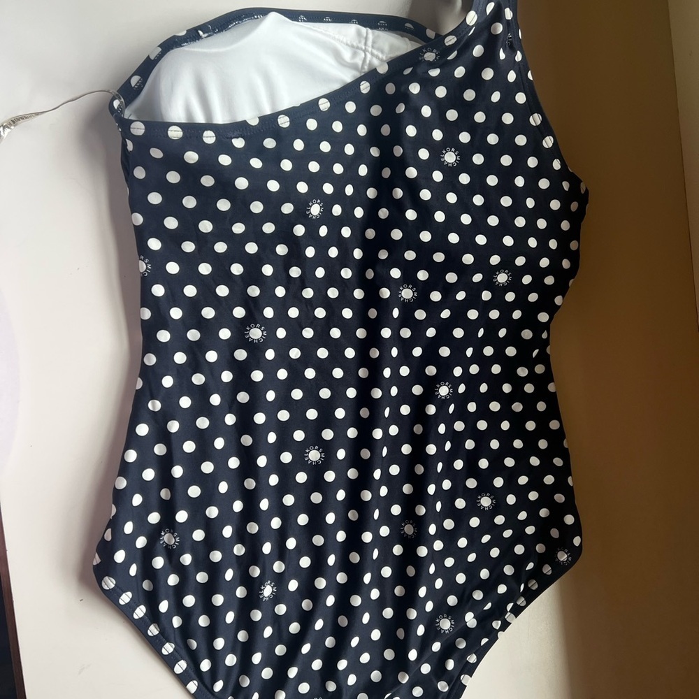 Michael Kors Polka Dot One-Shoulder Swimsuit Size Large - Picture 2 of 3